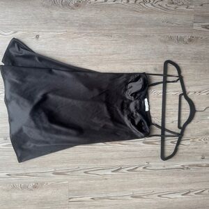 12th tribe Black Satin Slip Dress